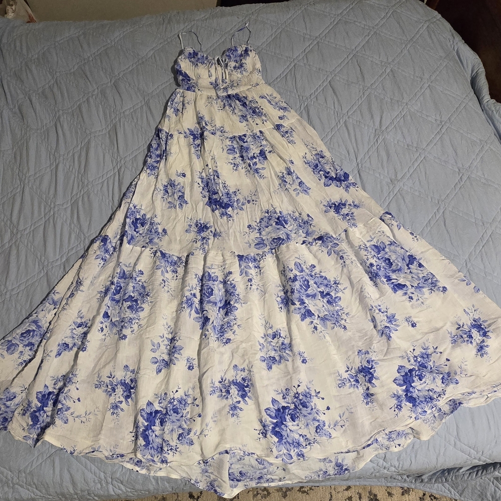 Floral Strapless Maxi Dress